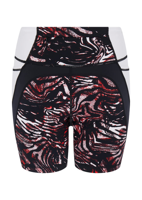 Prowess Print Block Shorts - Red Shadow